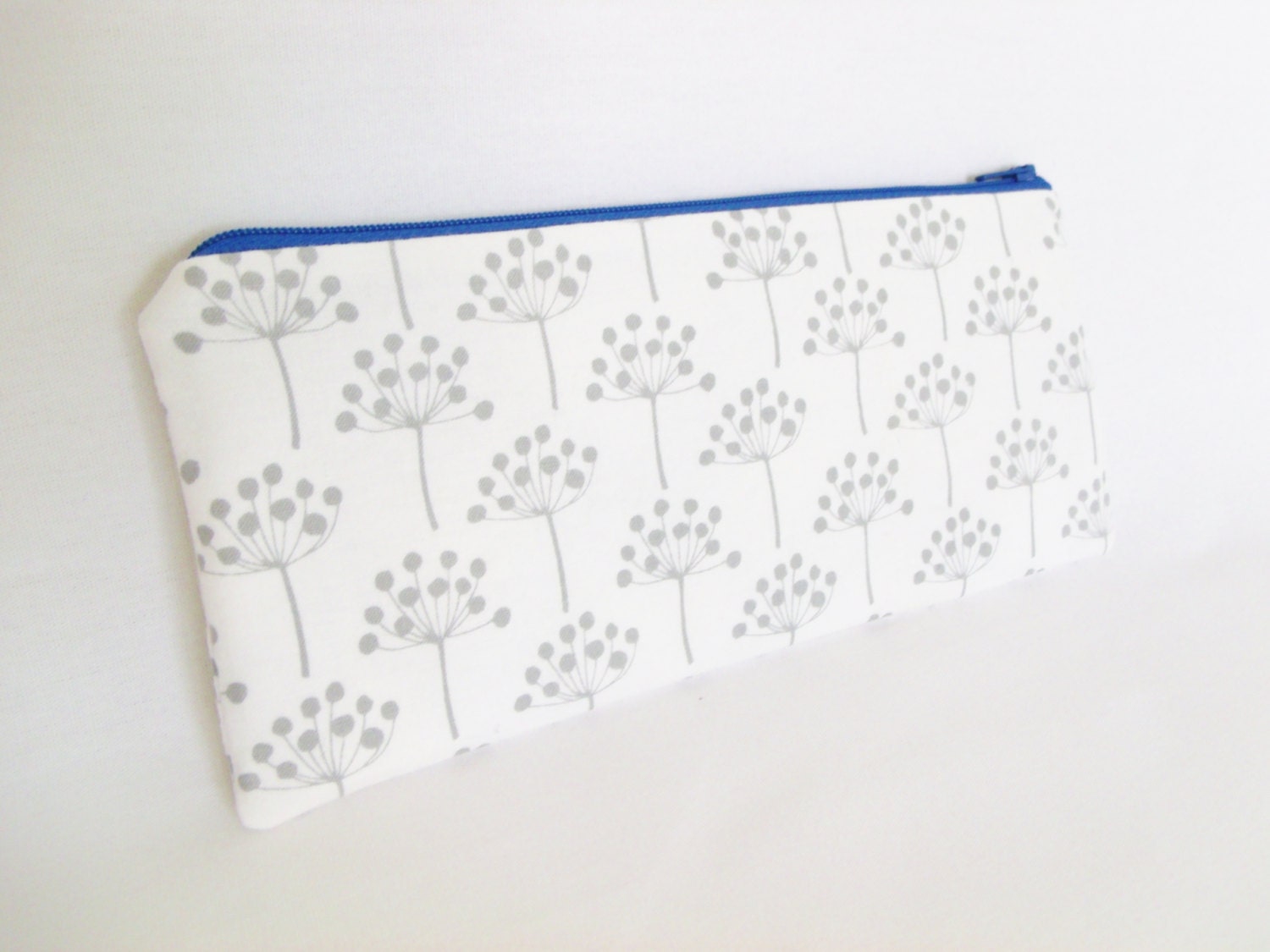 Grey Blooms Pencil Bag