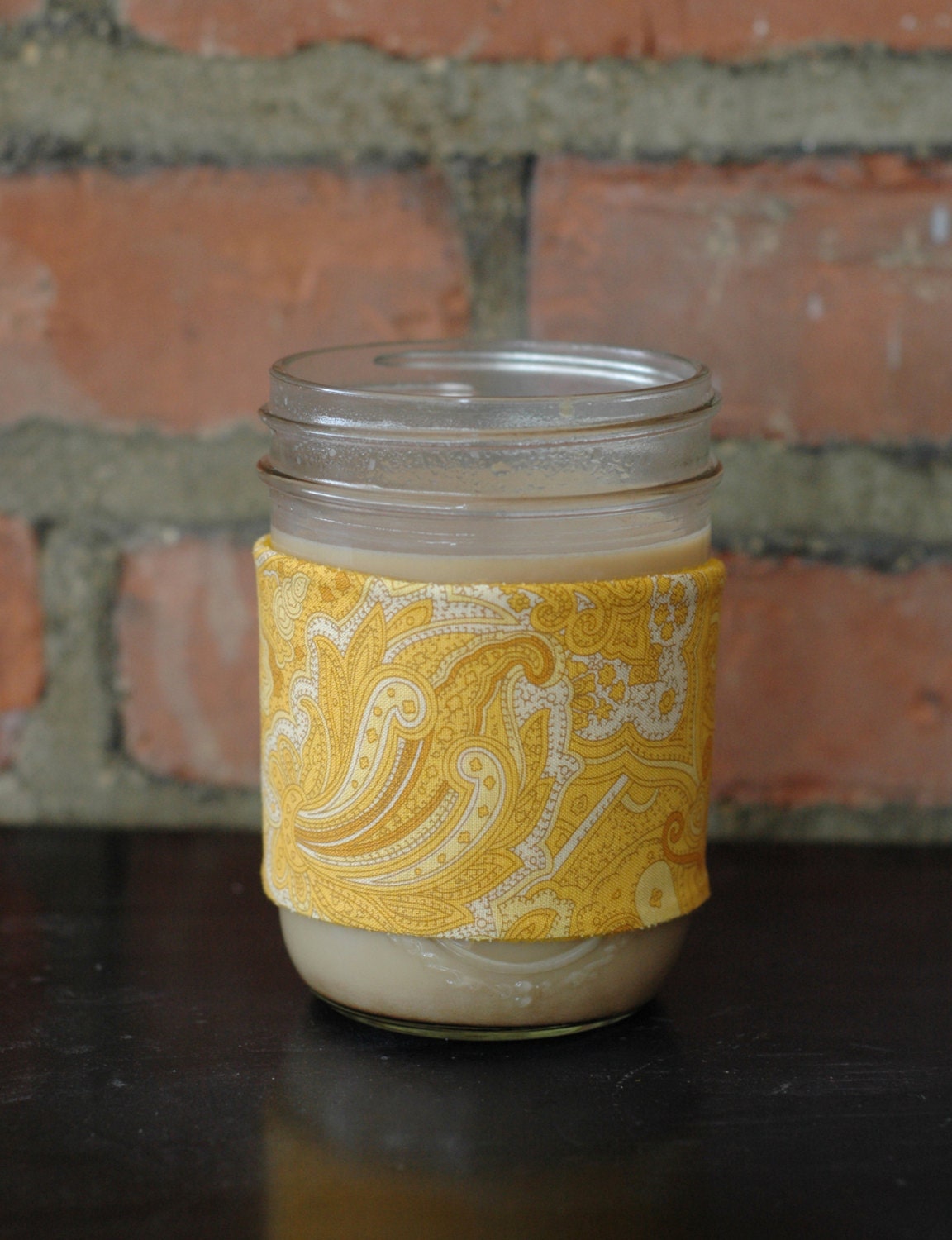 Yellow Paisley Mason Jar Tumbler Koozie