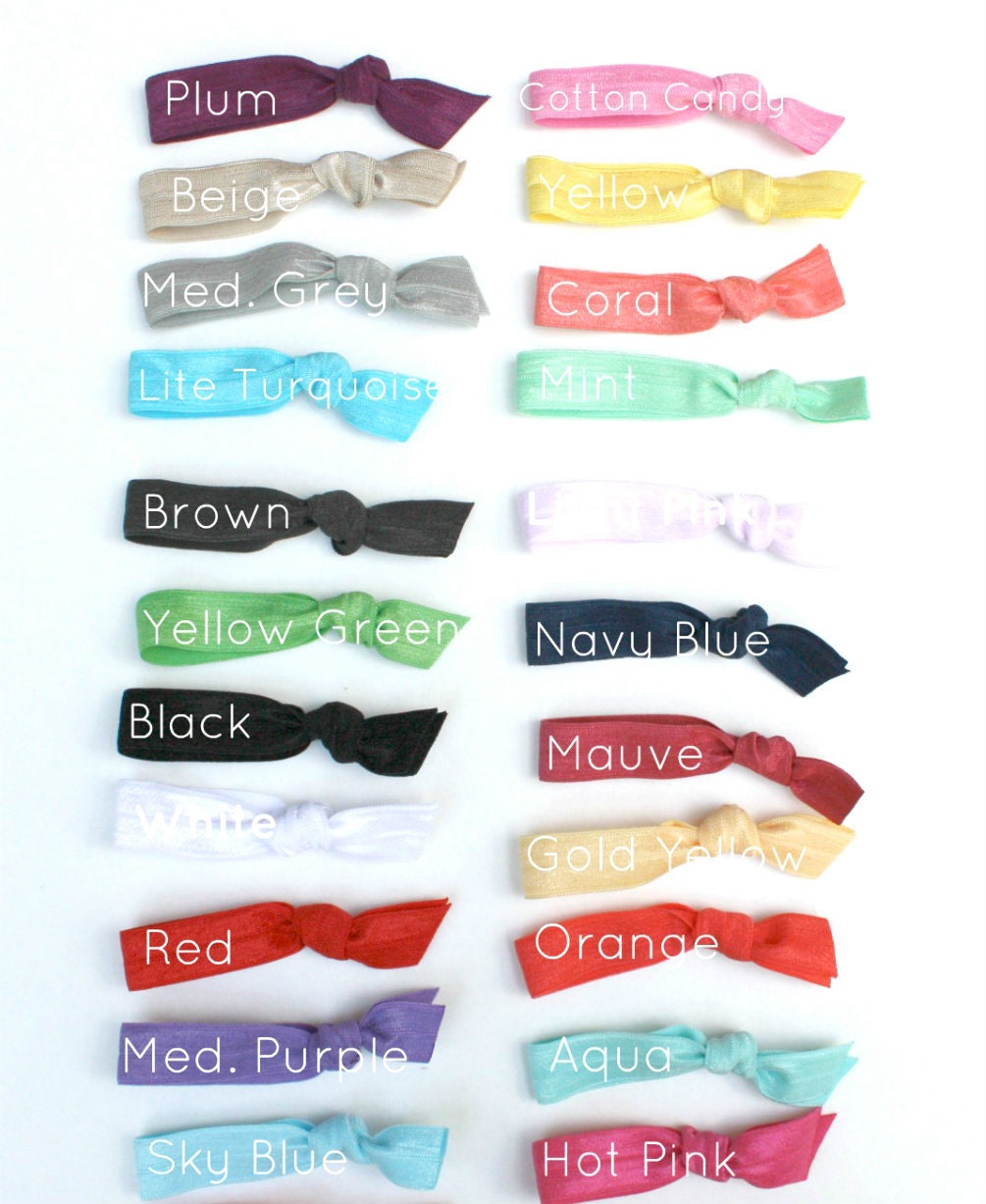 Ribbon Hair Ties (5) - No Tug Hair Tie - Elastic Hair Bands - FOE Hair Accessories - Knotted Hair Ties, Bracelet