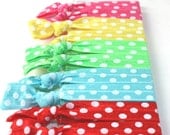 Polka Dot Hair Ties (10) Elastic Fabric No Crease Hair Bands - Emi Jay Like Yoga Hair Ties - Stretchy Summer Hair Tie Accessories