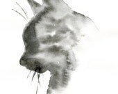 Black Cat Painting - Custom 5x7 Silhouette