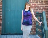 Shibori Cowl Tank in River Pattern