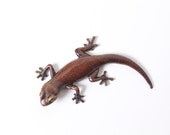Gecko - size 2, brown - Brass