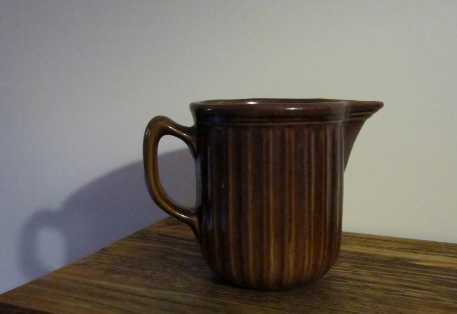 Brown Pitcher Pottery Vintage Pitcher 8" tall