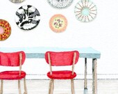 Interiors Art Print - The Art Lovers - Dining Room 5