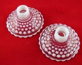 50% OFF Hobnail Glass Moonstone Candlestick Holders - Set of 2