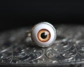 Eyeball adjustable ring - orange eye - gothic jewelry