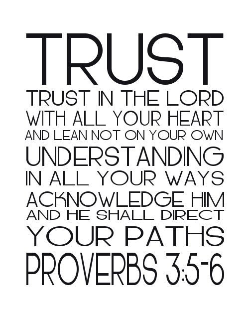 Trust in the Lord Proverbs 3 5-6 Printable Scripture Word Art Poster New 2013 8x10 16x20