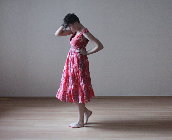 Soft cotton watermelon red India dress