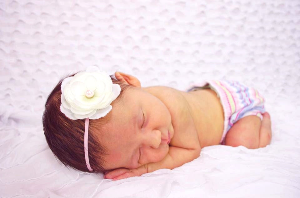 Baby Headband-Ivory Baby Headband-Newborn Headbands-Baby Girl-Newborn-Infant-Toddler-flower Girl-Photo Prop