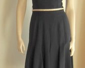 60s Suzy Perette LBD black cocktail dress with gored skirt vintage Bust 36
