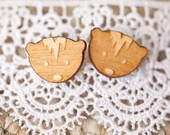 Skunk Earrings Lasercut Birch Wood - Lichi  - Woodland Creature Jewelry