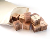 Cool Math Games - Montessori Math Game - Waldorf Math - Number Dice - Homeschool - Wooden Math Toy - Wooden Blocks