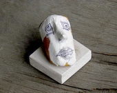 Ceramic Sculpture , Art sculpture of a Head, Ceramic art doll head, Desk Accessorie, Abstract ceramic, Original ceramic sculpture