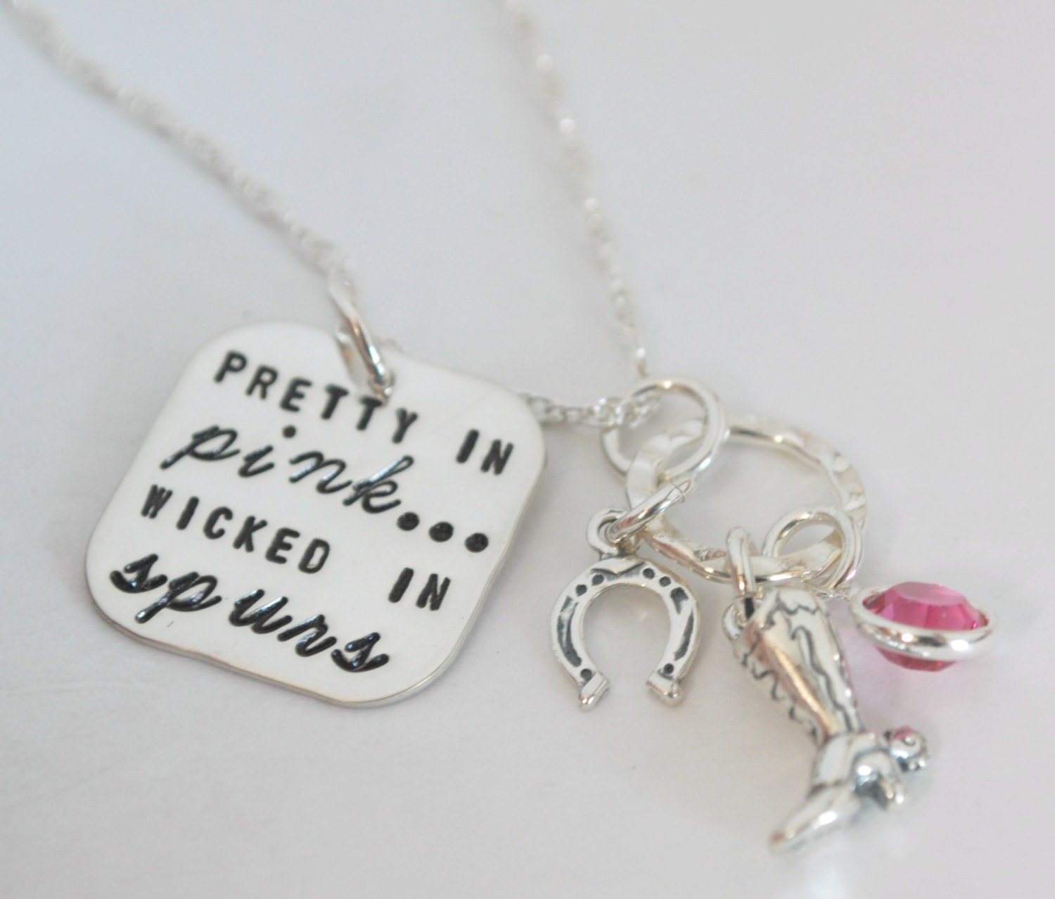 Cowgirl Necklace Cowgirl Birthday Gift Hand Stamped Sterling Silver Jewelry