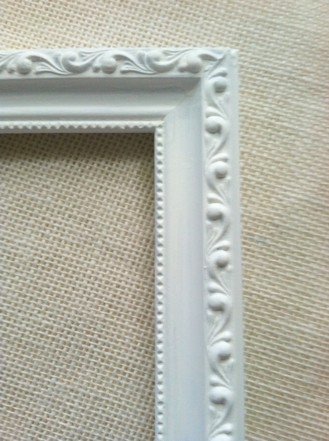 Vintage Hand Painted Gesso and Wood Picture Frame/Cottage Style/Photo Prep Frame