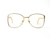 Vintage Rodenstock glasses 80s womens spectacles gold oversized statement frame eyewear