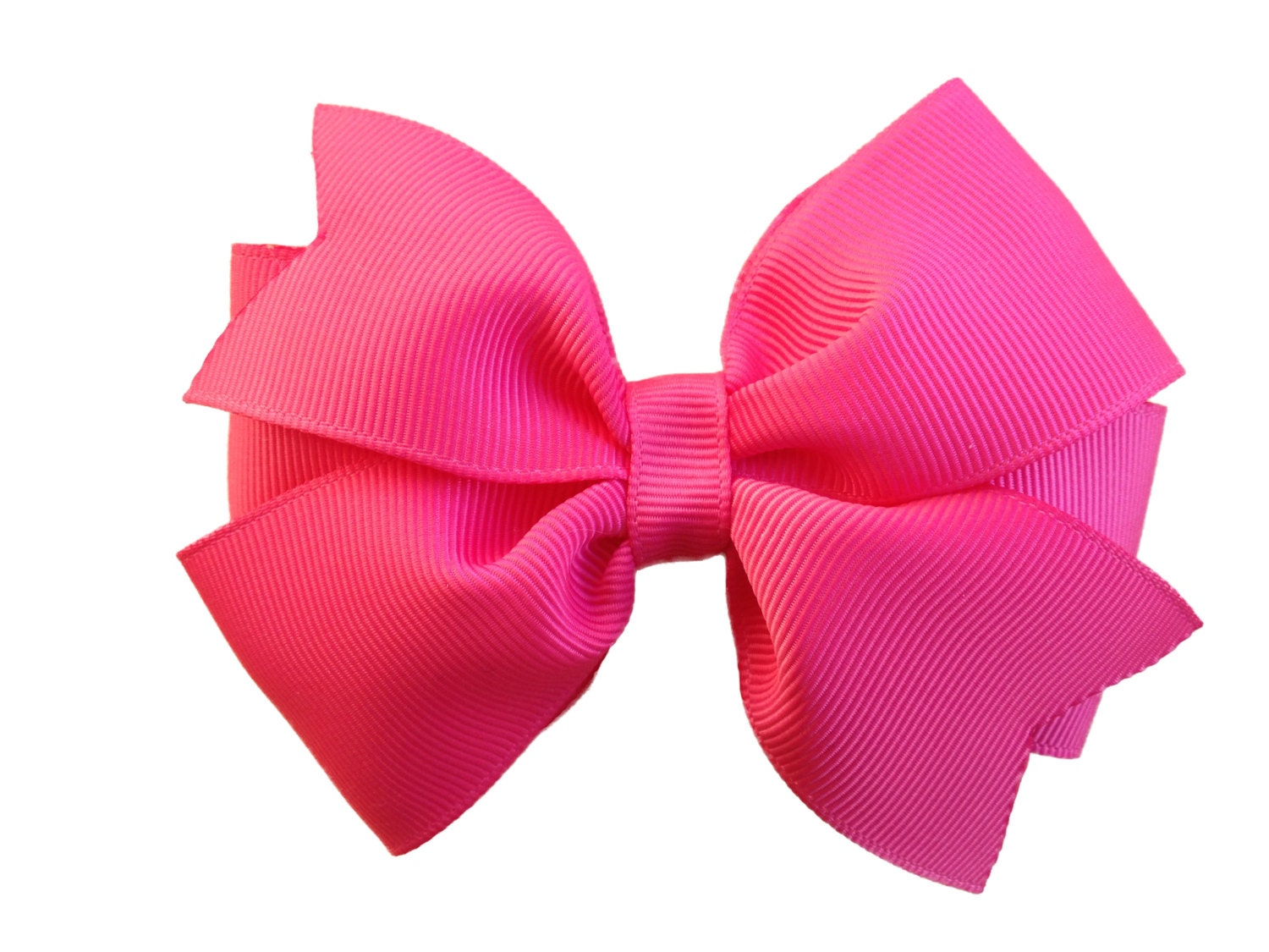 Camelia rose hair bow - rose pink bow, 4 inch hair bow