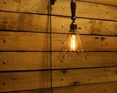 Industrial Pulley Wall Sconce for your Trouble Light Pendant - Trouble Light Fixture not included