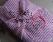 FREE ROBE - Personalized Robe - Bridesmaid Gift - Wedding - Light Pink Robe- Set of 7