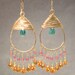 Kashmir 35 Hammered drops with apatite, pink ruby, and mandarin garnet