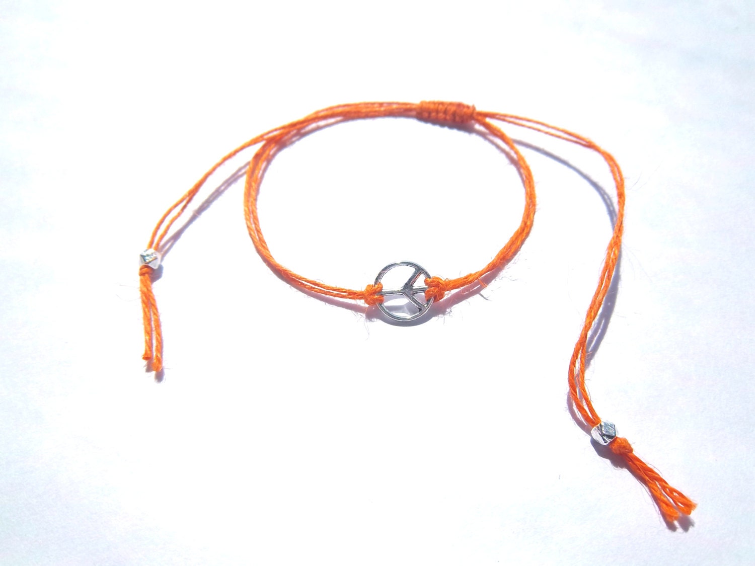 Peace Hemp Bracelet in Your Choice of Color: Adjustable