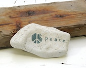 Beach Pebble Peace - Inspirational Paper Weight Office Decor