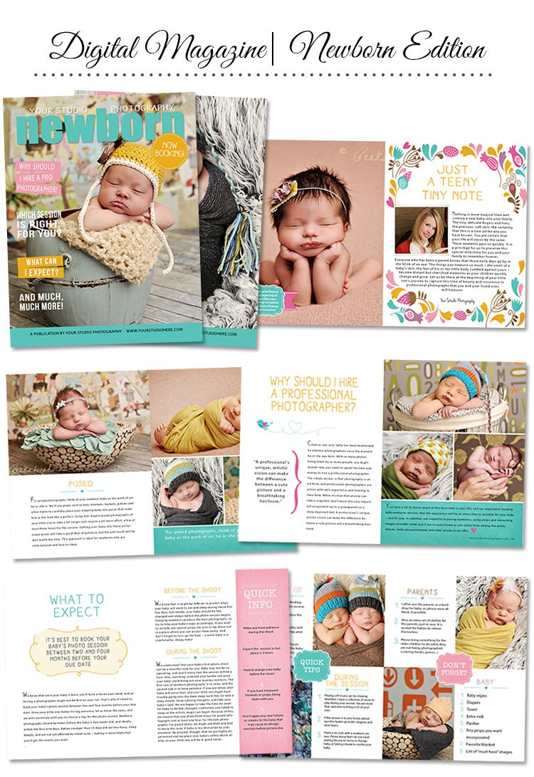 Newborn Portrait Magazine Template for Photographers - NM101
