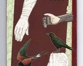 Original 2-D Collage, Ephemera, Birds, Book Cover, Born Free