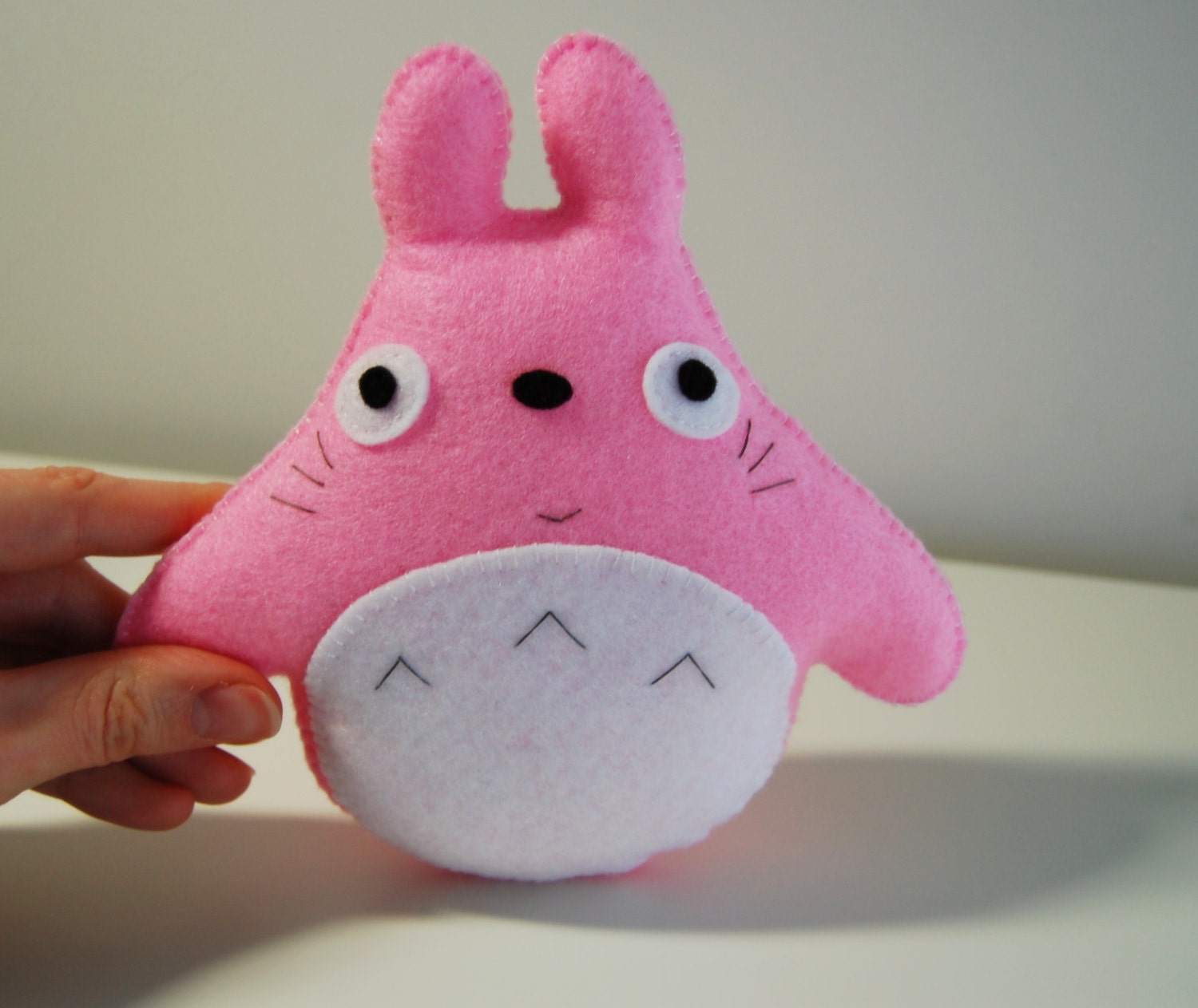 Pink Totoro felt plushie
