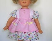 Butterfly Dress with matching Pink Pinafore for A.M.G. and Modern Dolls 18 inches
