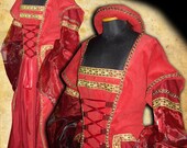 CUSTOM ORDER Medieval Elegant Woman Dress Renaissance Reenactment and Larp