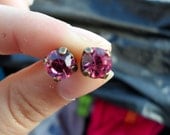swarovski crystal post earring,swarovski crystal earrings,amethyst Swarovski earrings