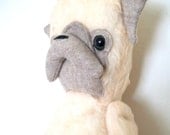 Mon Cher Pug, pug doll (Hairy, furry, cream, green, hunter green)