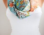 Floral multicolor Loop infinity Chiffon  Scarf