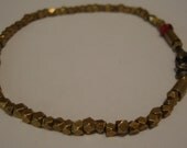 Modern Brass Bracelet- Foxy Chic Minimalist Jewelry Indian Brass Nuggets   "Empower Beauty"