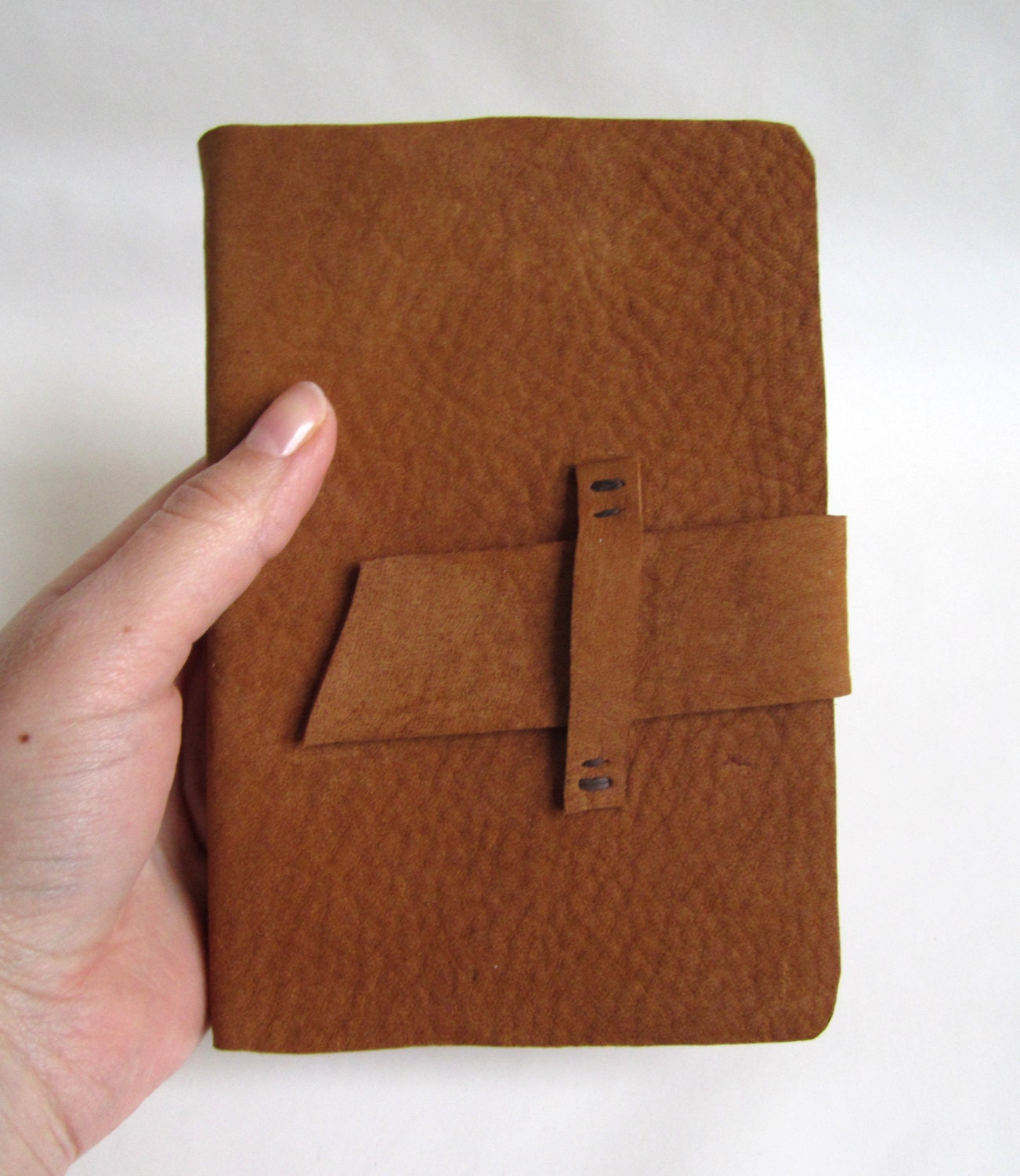 Cinnamon Burnt Sienna Leather Journal - Blank Notebook with Assorted Maps