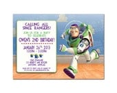two sided buzz lightyear digital/print at home invitation