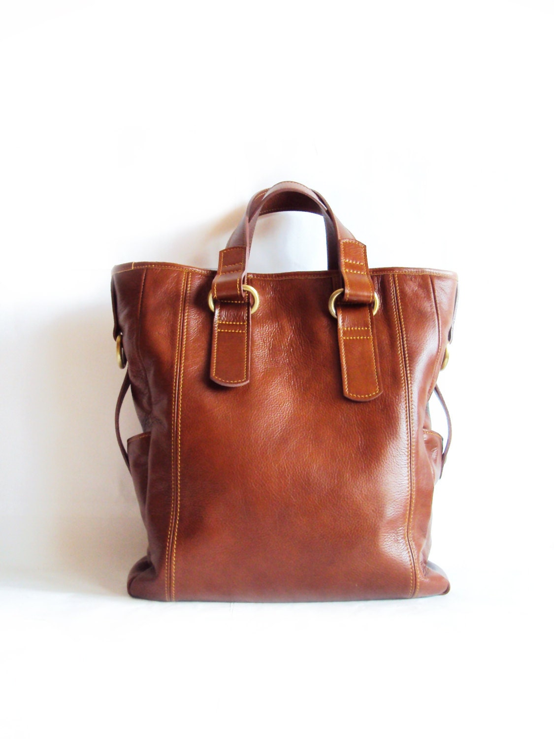 Brown Leather Tote Bag, Shoulder Bag, Messenger Bag, Shopping Bag, Carryall Bag  - Extra Large Handbag