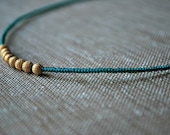 Teal and Gold Choker. Dainty. Delicate. Minimalist. Modern