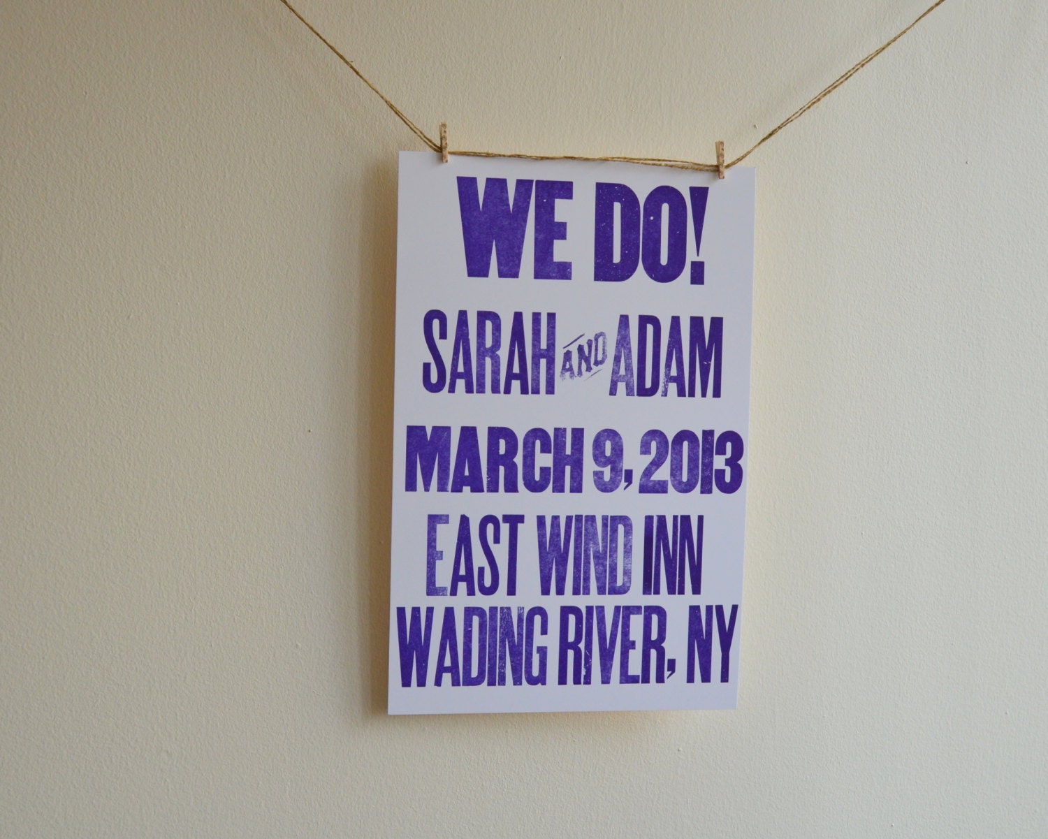 Letterpress Poster - Wedding Announcement