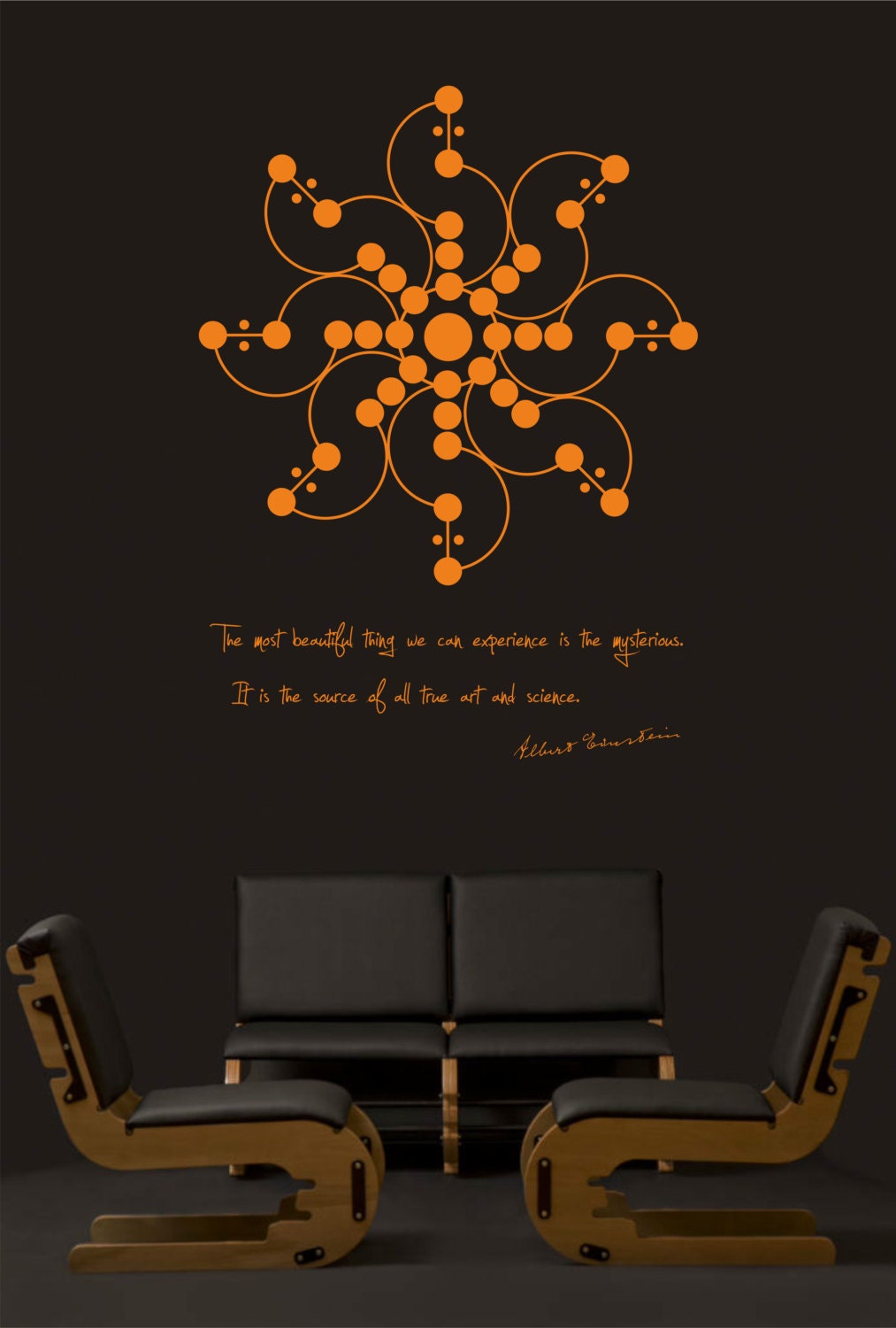 Science art physics Albert Einstein quote and crop field design vinyl wall decal