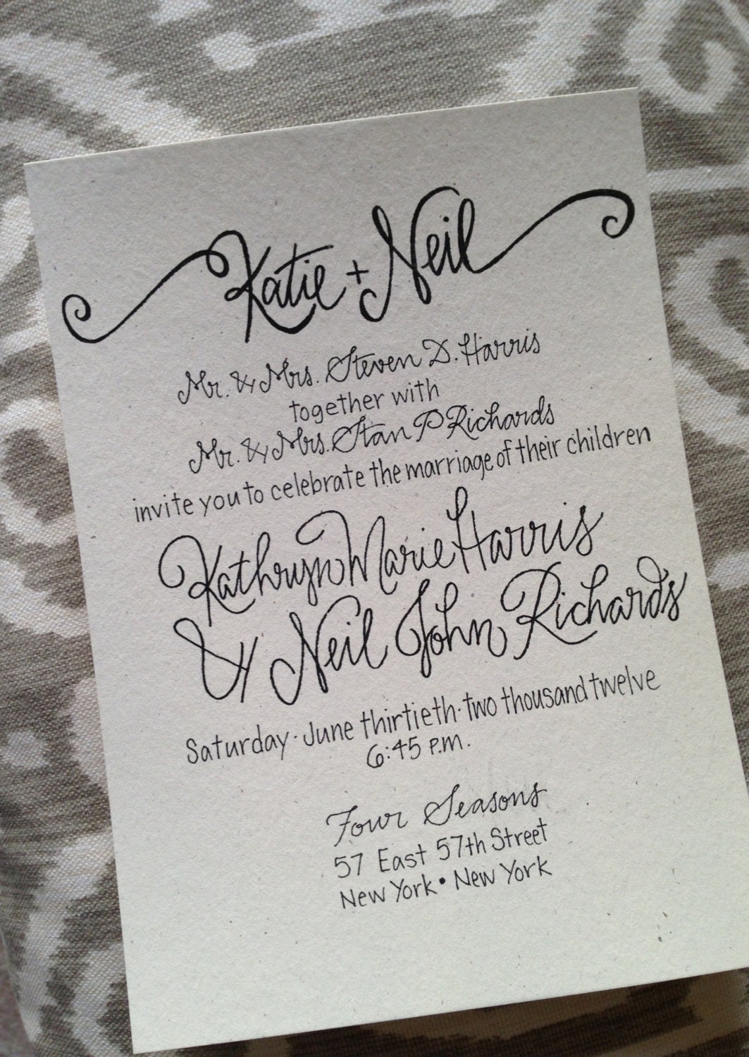 Calligraphy Wedding Invitations