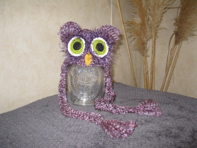 Purple Owl Hat Newborn