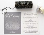 Wedding Welcome Bag Cards, Weekend Itinerary Notes & Stickers