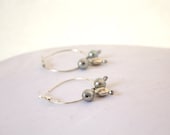 Silver pearl hoop earrings - Holy Spirit Series