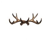 Bronze Faux Antler Mount - Antler Wall Rack - Antler Wall Hook - Resin Antler Wall Decor