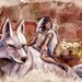 Princess Mononoke Wolf Girl Painting - signed museum quality giclée fine art print 16" x 20"