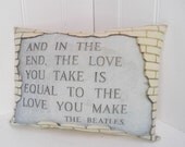 The Beatles Love You Make Pillow Birthday Anniversary Gift Medium