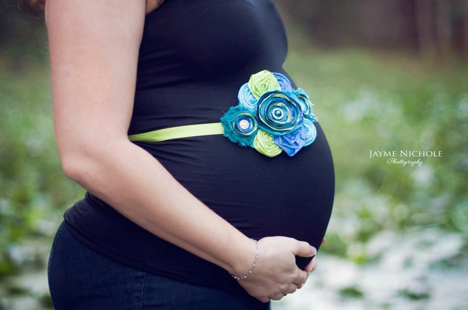 The Peacock Maternity Sash- Turquoise, Blue, Green, Teal, Headband, Bridal Sash, Photo Prop, Belt, Wedding, Baby Girl